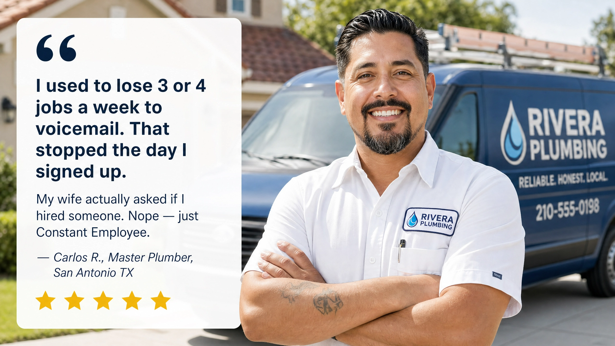 Plumber testimonial — Constant Employee review