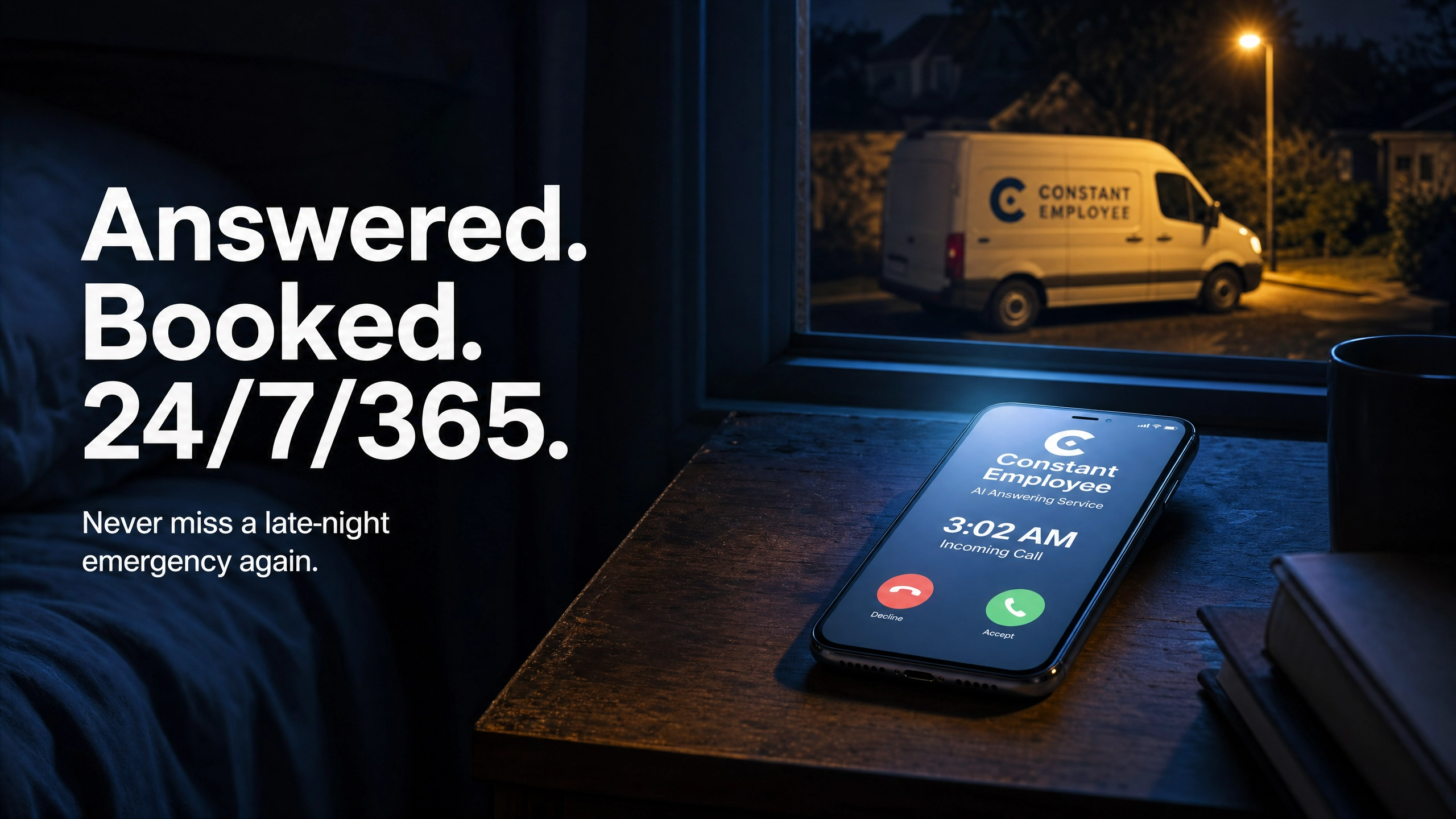 Phone answered at 3 AM — never miss a job